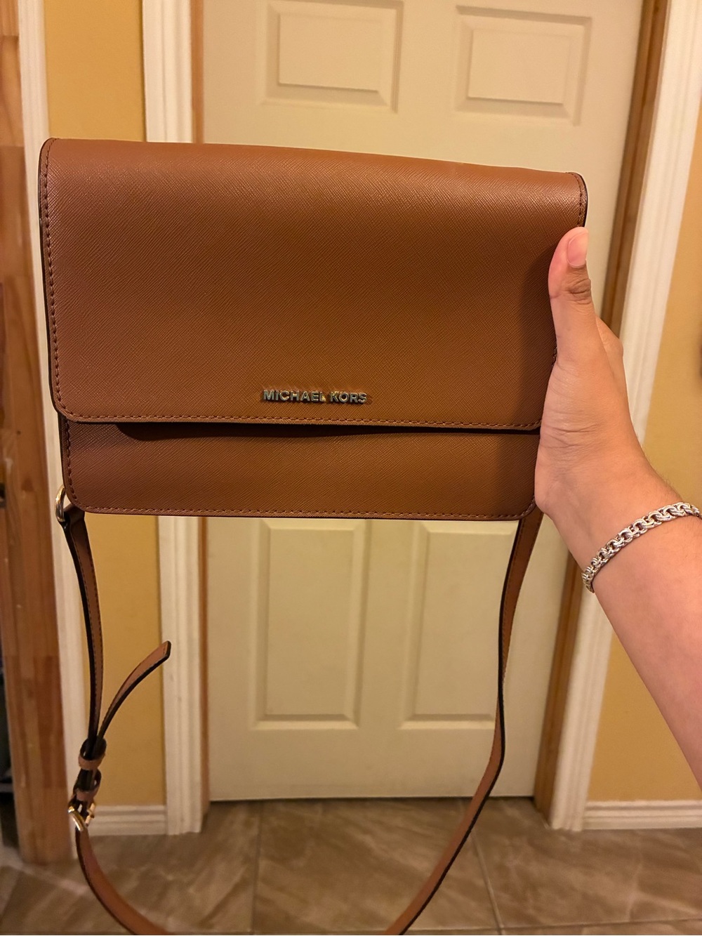 Michael Kors Tan Saffiano Leather Crossbody Bag